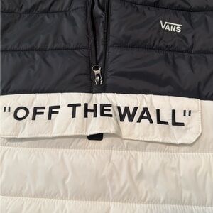 Vans Black and White Puffer Jacket with Logo